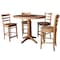 International Concepts Round 36 in Round Extension Dining Table with 4 Stools, Distressed Oak, 36 in W, 48 in L, 36.1 in H K42-36RXT-27B-S6172-4 - alternate 1